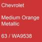 Preview: Chevrolet, Medium Orange Metallic, 63 / WA9538.